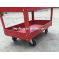 Four wheels three layers metal platform service cart for fast food restaurant, hotel, restaurant, repair, 4s,train